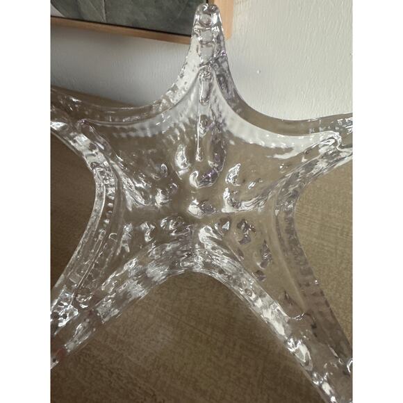STARFISH Hand Blown Clear Art Glass Paperweight Beach House Ocean decor - Picture 4 of 9